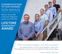 Stoughton Founder Don Wahlin Receives Lifetime Achievement Executive of the Year Award