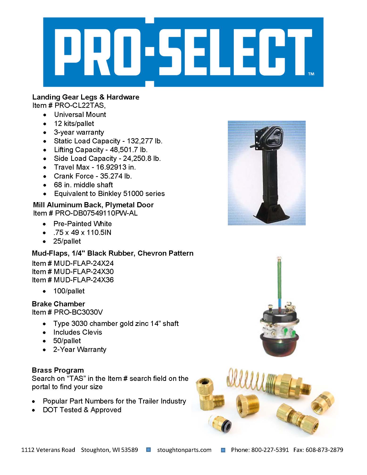 Pro-Select Landing Gear and Brake Chambers IN-STOCK! > Stoughton Trailers